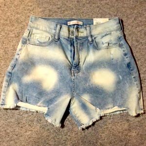 High rise boyfriend midi shorts